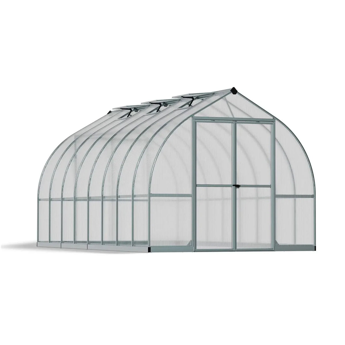 Bella 8 ft. x 16 ft. Greenhouse Kit - Silver Structure & Twin Wall Panels