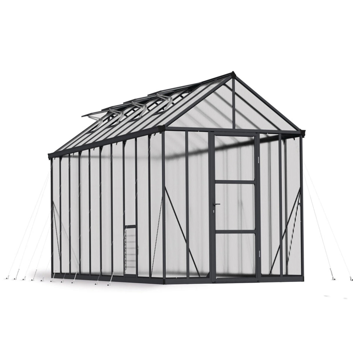 Glory 8 ft. x 20 ft. Greenhouse Kit - Grey Structure & Multiwall Panels