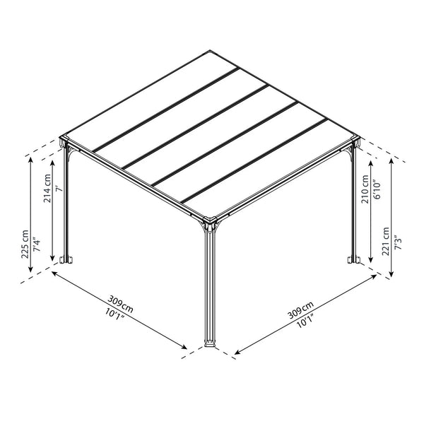 Milano 10 × 10 ft. Gazebo Kit
