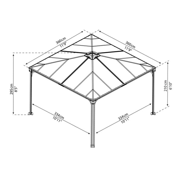Palermo 3600 12 ft. x 12 ft. Gazebo
