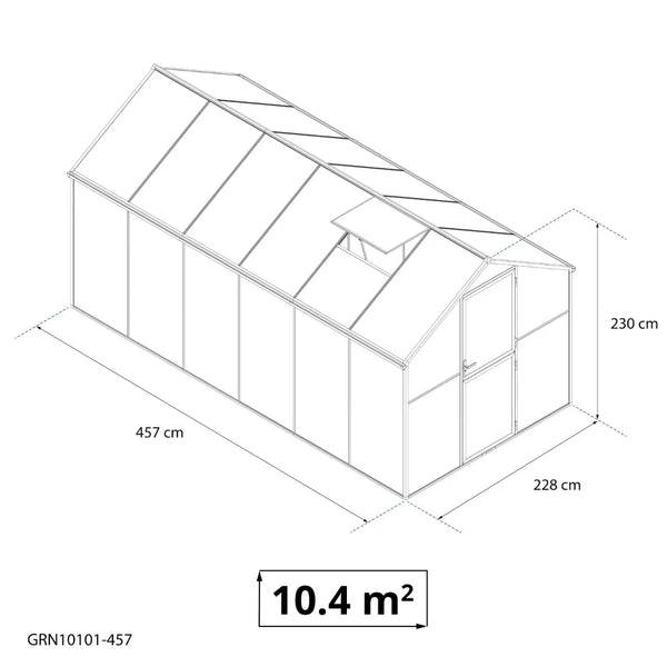 Greenhouse Premium Black 457 cm – Glass/Polycarbonate
