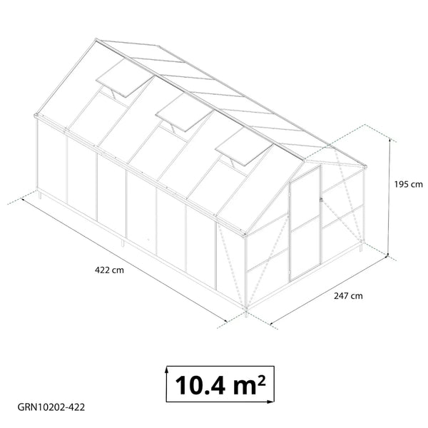 Essential Greenhouse Black 422 cm – Polycarbonate