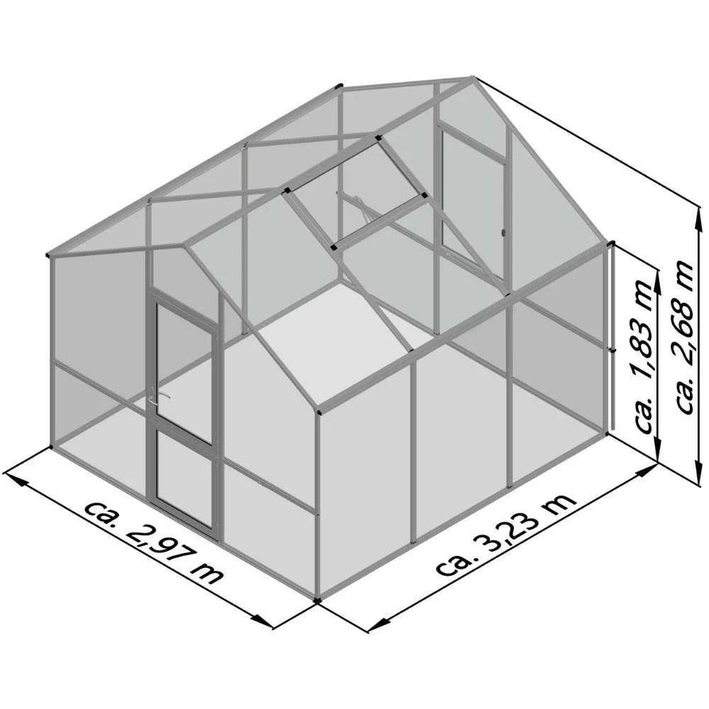 Greenhouse Lilie III, anthracite-grey