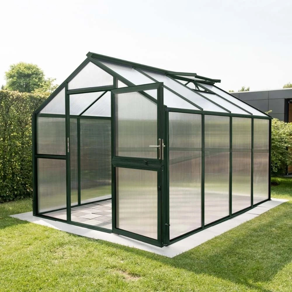 Greenhouse Novum IV, only polycarbonate, fir green
