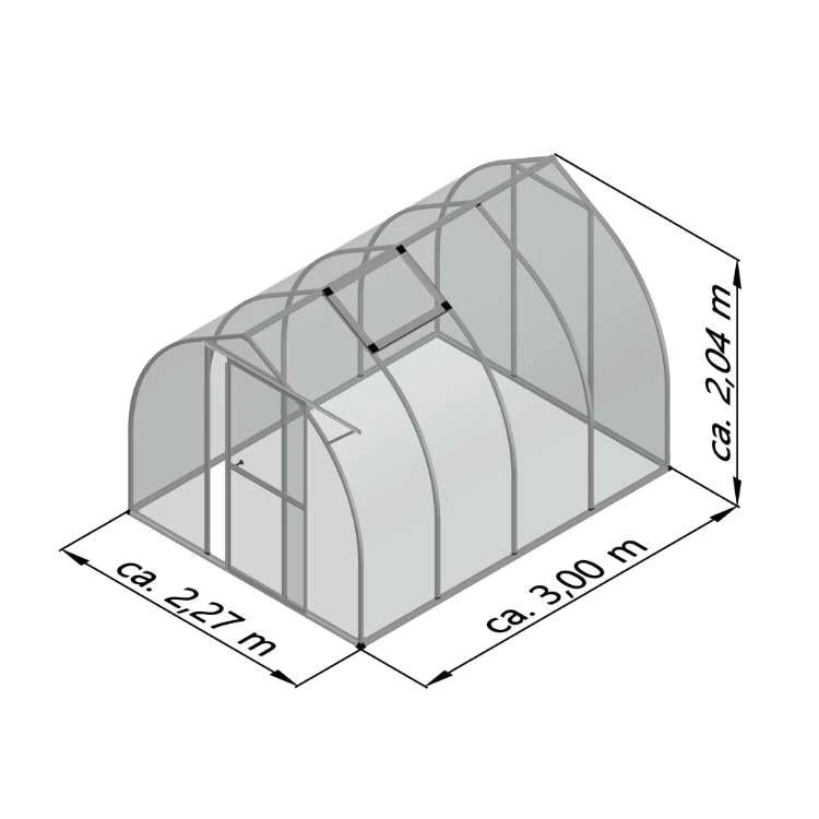 Rhodo IV Clear Greenhouse KGT – Spacious Glass Greenhouse